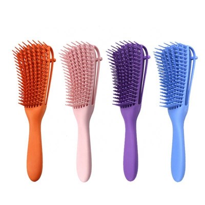 Girls Hair Detangling Brush Plastic Magic Vented Eight Rows Comb Spare Ribs Hair Detangle Brush for Curly Natural Hair